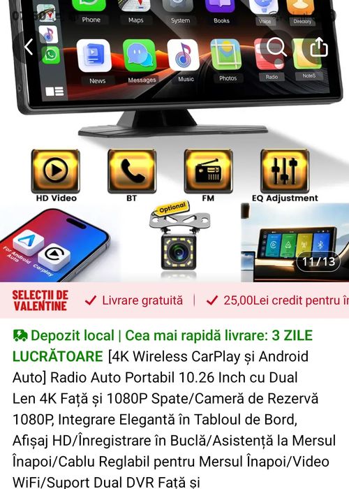 Navigatie  android 10.26 ",specificatii în poze