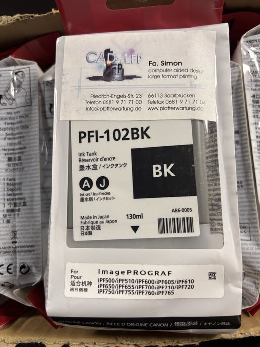 Cerneala plotter Canon pfi 102 si 104