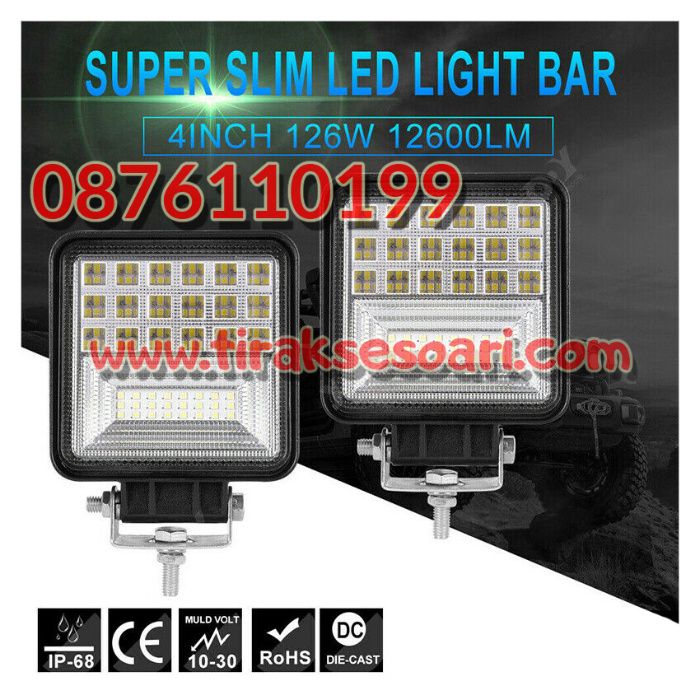 2 БРОЯ! 126W, 12-24V LED Халогени, LED фарове, диодни фарове, халогени