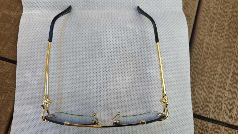 Ochelari de soare Cartier Rimless 8809 lentila albastra degrade
