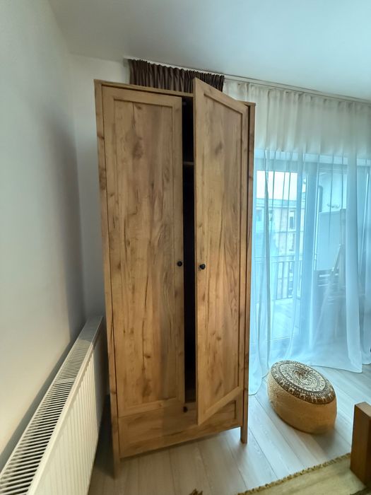 Vand dulap haine, stejar craft auriu/sonoma cu imprimeu