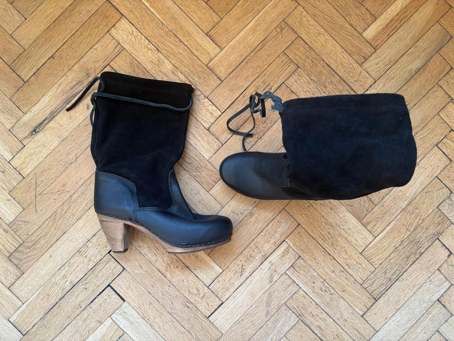 Боти естествена кожа и велур