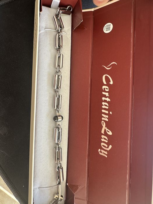 Сребриста стоманена мъжка гривна