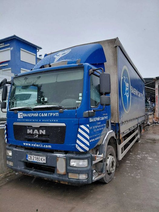Камион MAN TGM 12. 290 с падащ борд, първа регистрация 18. 04. 2011 г.