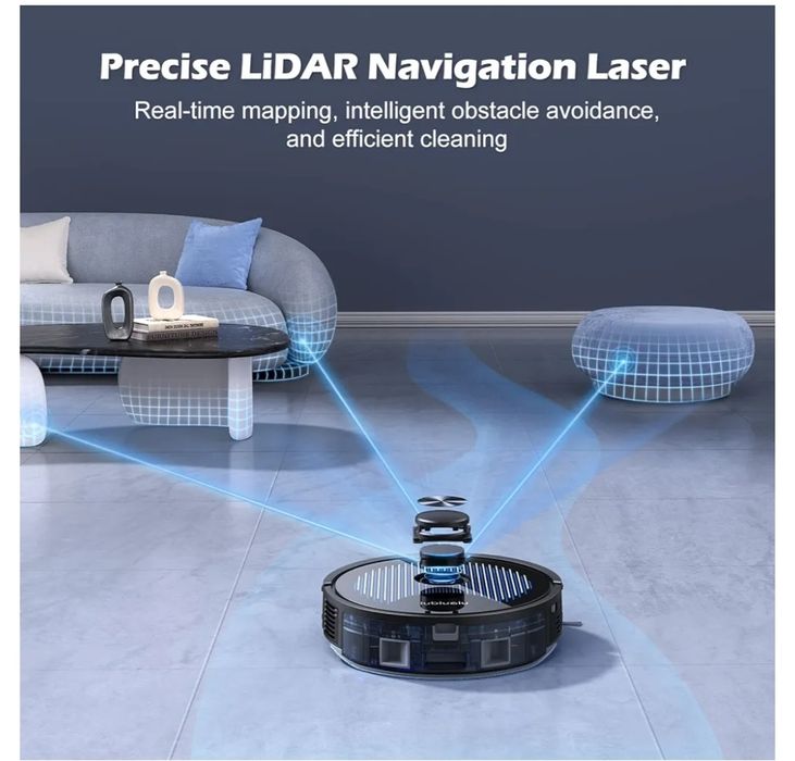 Aspirator robot mop cu statie de depozitare, navigare cu laser