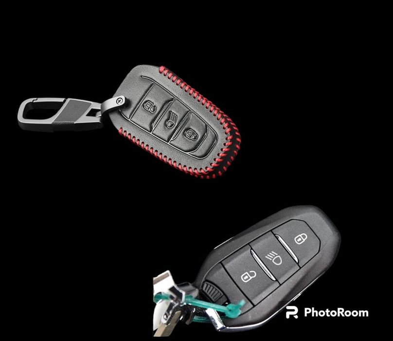 Кожен калъф за ключ Peugeot 3008,508,2008,4008,5008 Citroen C4 C5 Opel