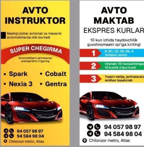 Online avtomaktab 1 mln so‘m express kurslar