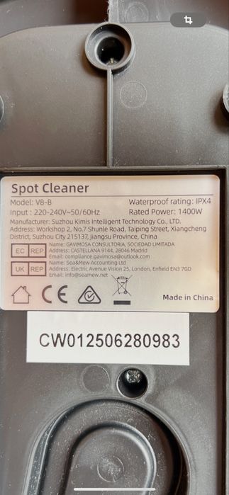 Aparat profesional curatare canapele, tapiterii, COVOARE - Model V8-B