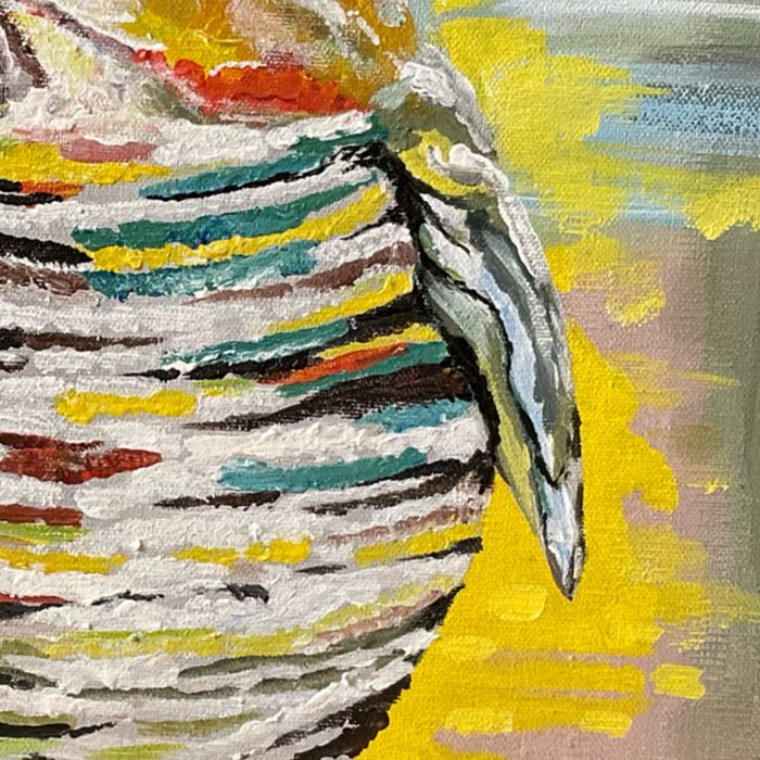 Интерьерная картина «Птица в полоску».