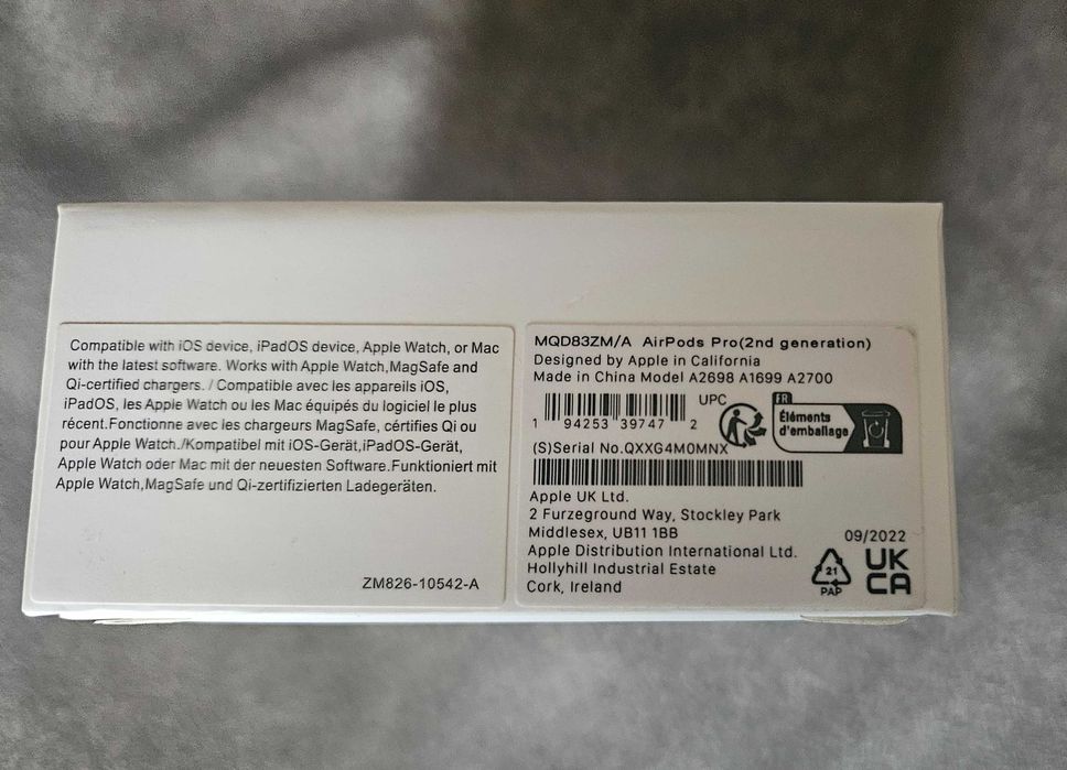 Слушалки Apple AirPods Pro (2nd generation) 2022, нови, неразпечатани