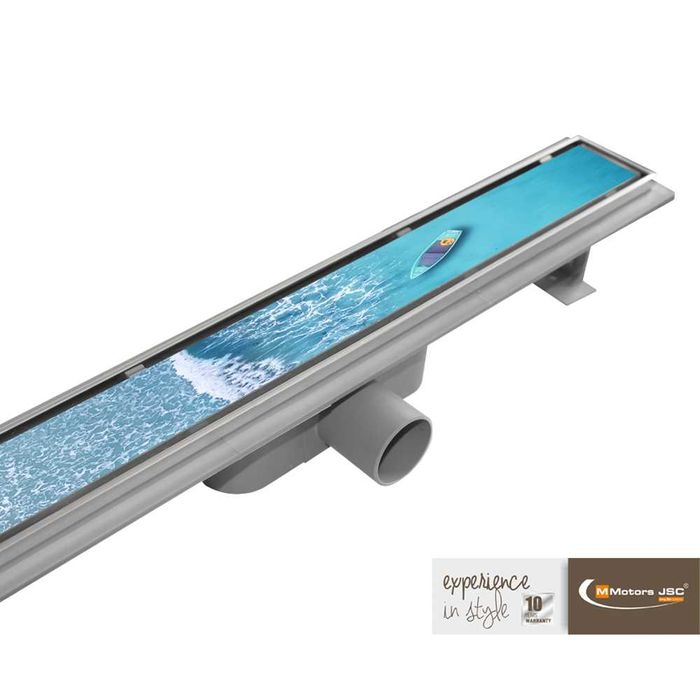 Линейни подови сифони за баня MMotors, Закалено стъкло -20% ОТСТ. Авг.