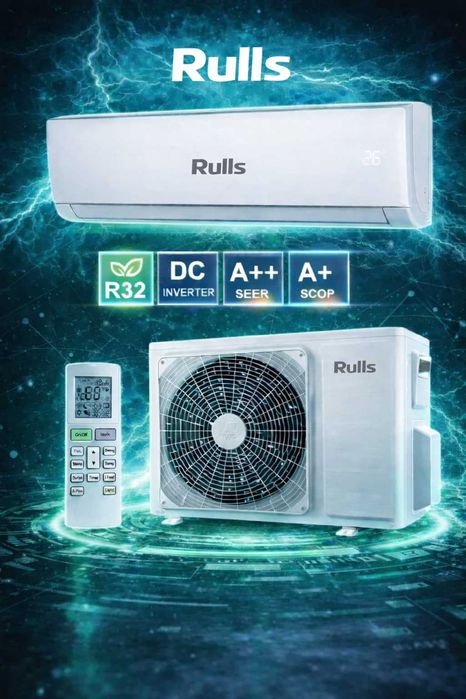 Кондиционер инверторный Rulls 7/9/12/18/24 + ТЭН DC R32 фрион!