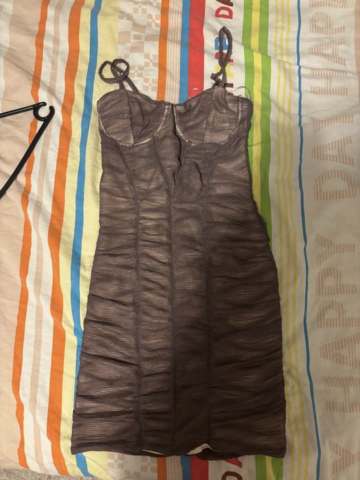 черна рокля с панделки Zara Bershka