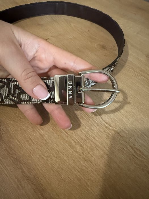 DKNY оригинален двулицев колан в кафяво и бежово
