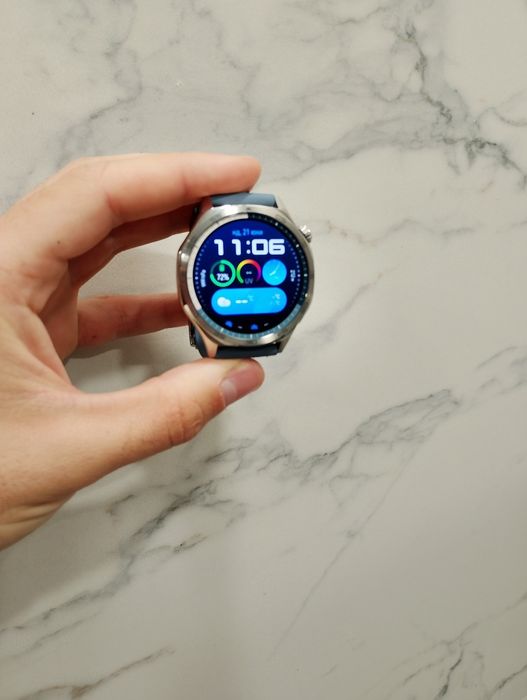 Huawei Watch GT 5, 46mm, Tarnish Stainless Steel Case, Blue Woven Strap