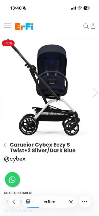 Carucior Cybex Eezy S Twist+2 Silver/Dark Blue