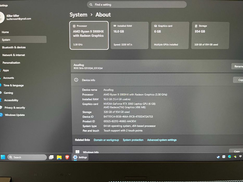 Laptop Asus rog strix g15qm