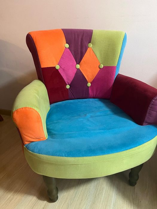 Fotolii stil frantuzesc 2 bucati stofa patchwork