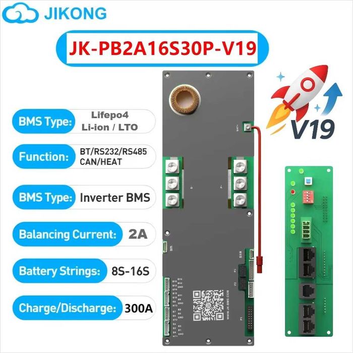 JK BMS, model PB2A16S30P V19, CAN Protocol, 300A-600A, 2A echilibrare LIFEPO4