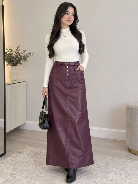 Qish uchun koja yubka