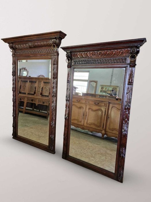 Голямо антично резбовано огледало за стена