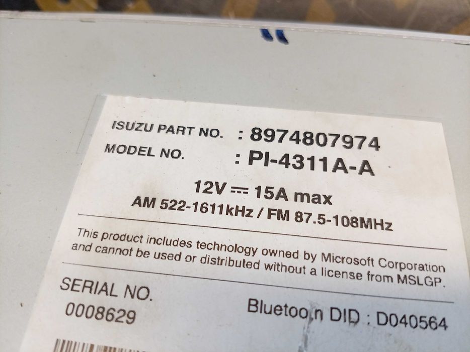 Isuzu D-Max Radio/CD/DVD/GPS
