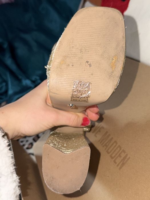 Steve Madden Sandale cu platforma gold rope