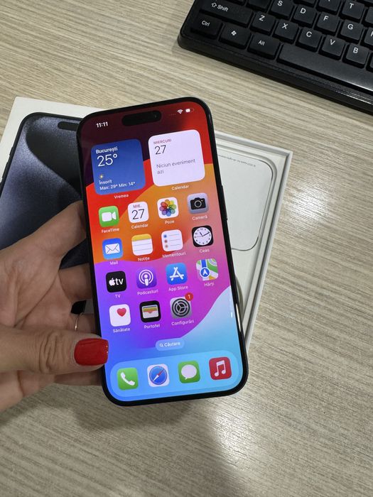 iPhone 15 Pro, 256GB, 5G, Blue Titanium, Impecabil/CA NOU!!!