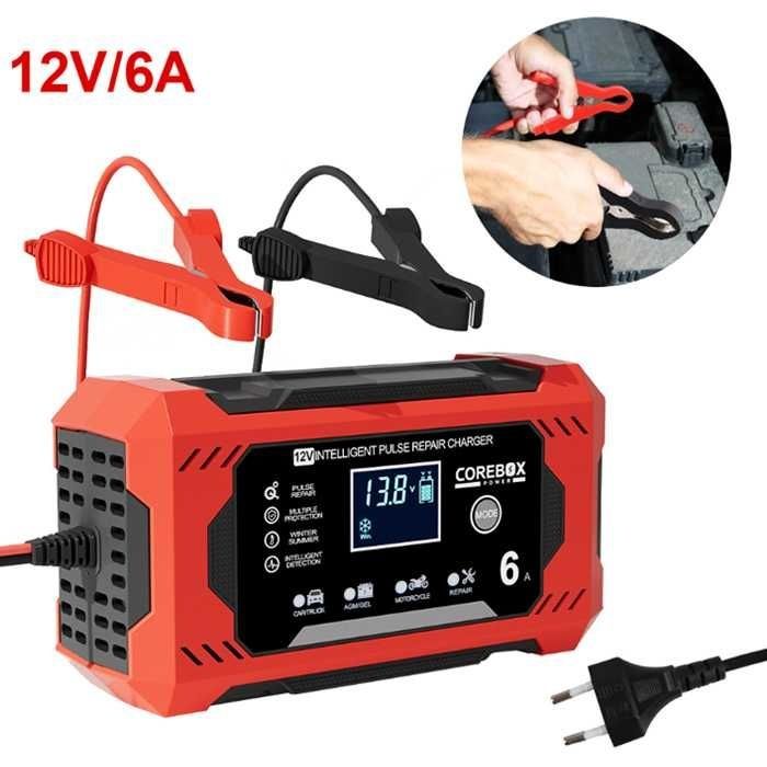 Зарядно устройство за кола , 12V 6A, LCD дисплей, режим на ремонт,