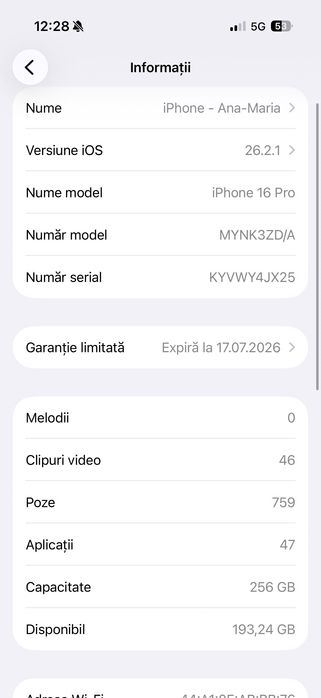 iPhone 16 pro 256gb