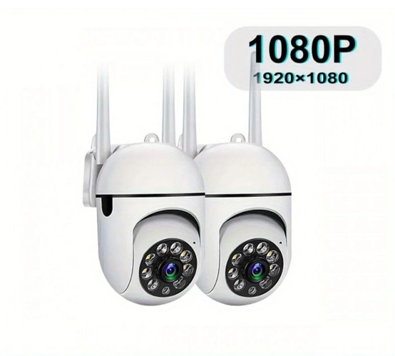 2  броя WiFi Камери за Наблюдение, 1080P HD, Външни, 4.0Х Зум, Видео Сигурност, ССТѴ IP Камера,