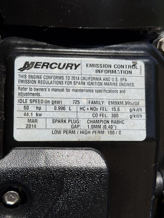 Motor barca Mercury 60hp bigfoot in 4 timpi, 2012