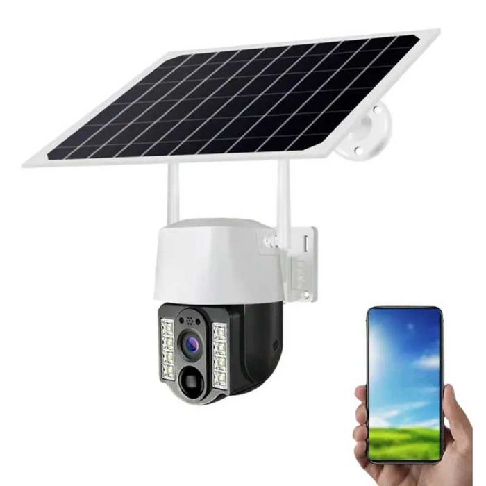 ПРОМО!! Външна Соларна Камера за Видеонаблюдение 4G SIM карта,8MP,V380