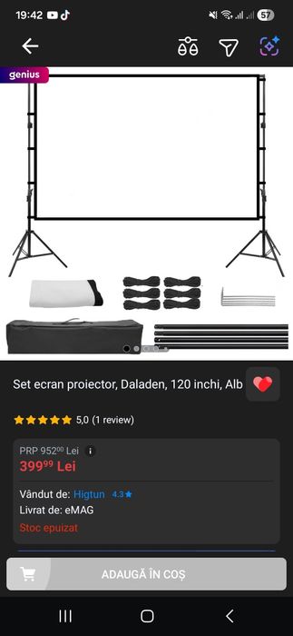Set ecran  videoproiector