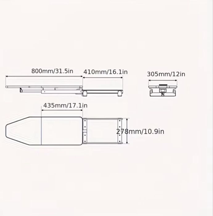 Сгъваема и компактна гладачна дъска на релси