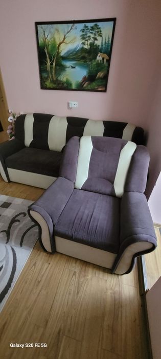 Canapea extensibila cu doua fotolii