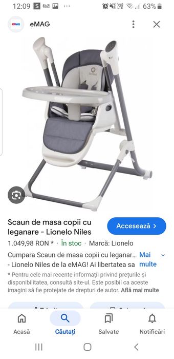 Scaun, masa, leagan cu sunete pentru copii, max 15 kg sau 6 luni-3 ani