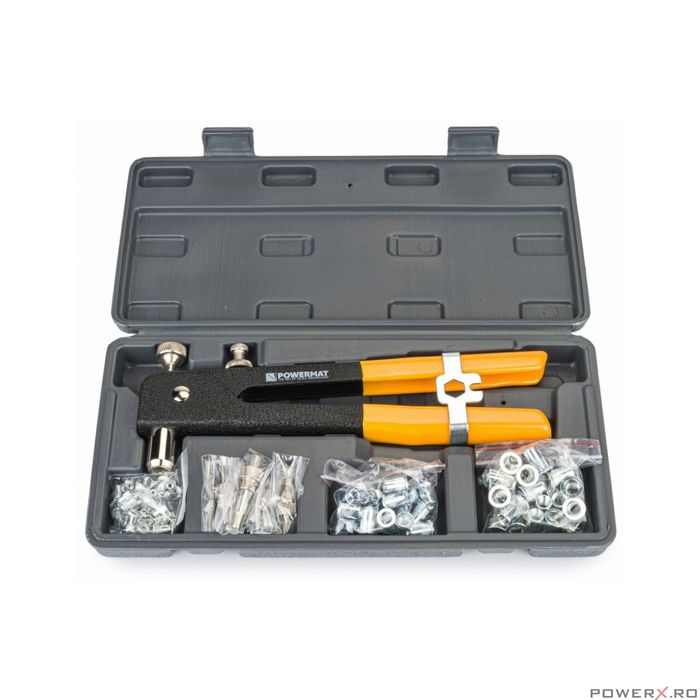 Pistol cleste pentru nituit, popnituri 86 piese, Powermat