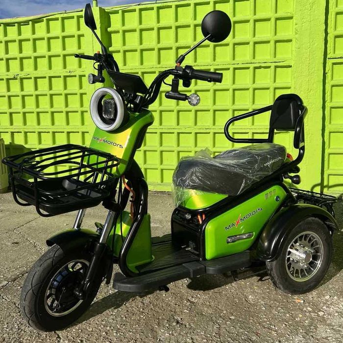 Двуместна електрическа триколка Pudding 1800W-48V-20Ah-GREEN