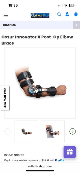 Orteza ptr. cot mana dreapta, telescopica, reglabila, profesionala