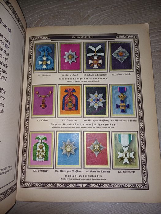 Imperial book Orden -album cu decorații și medalii din Imperiul German