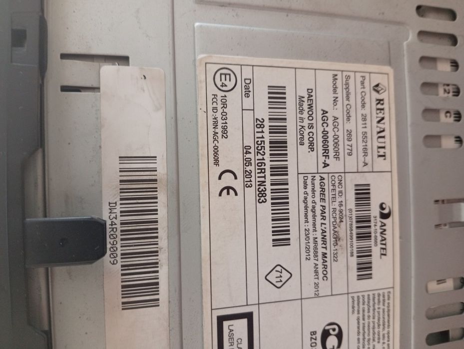 Autoradio Renault Anatel