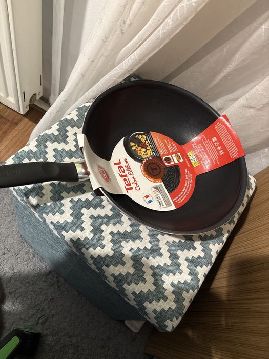 Tigaie Wok Tefal Daily Chef, 28 cm, rosu, inductie