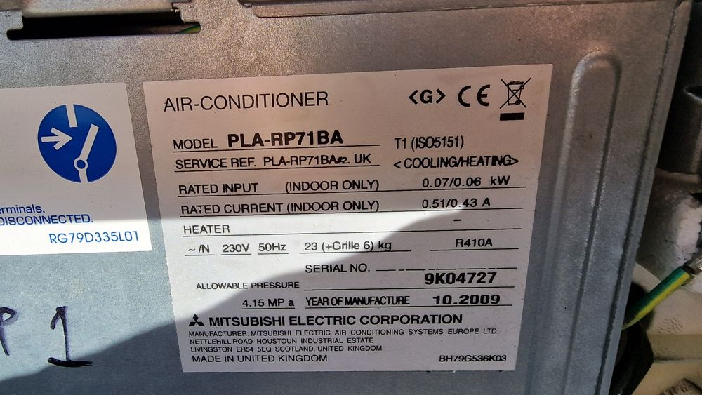 24ка Mitsubishi electric  касетъчен инверторен климатик 8kw за термопо