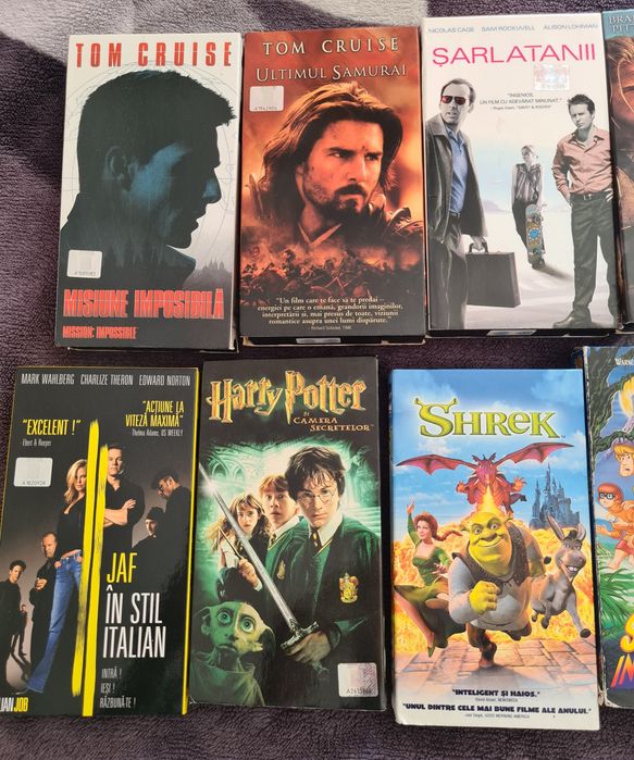 Casete Video VHS Filme Desene Sport Limba Romana Troia Shrek Potter