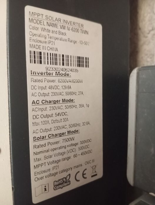 Sistem invertor off grid și acumulatori ,baterii