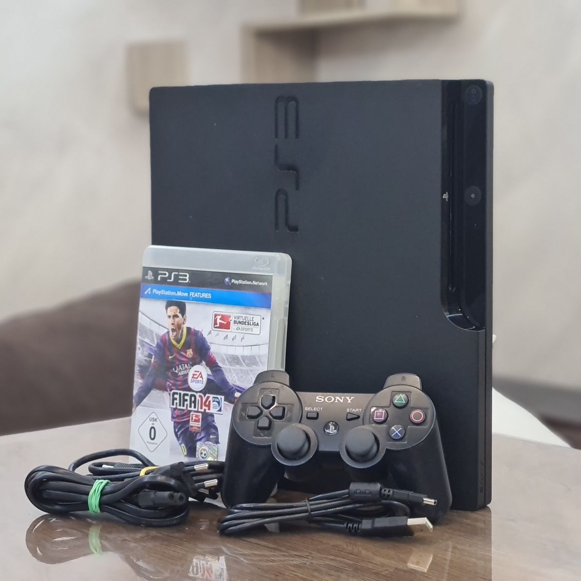 SONY Playstation 3 PS3 Slim 160GB игра конзола пълен комплект 11 игри ...