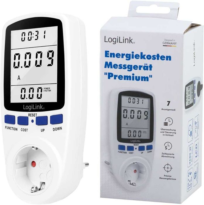 Ватметър  LogiLink, мониторинг на консумацията на енергия, Енергометър