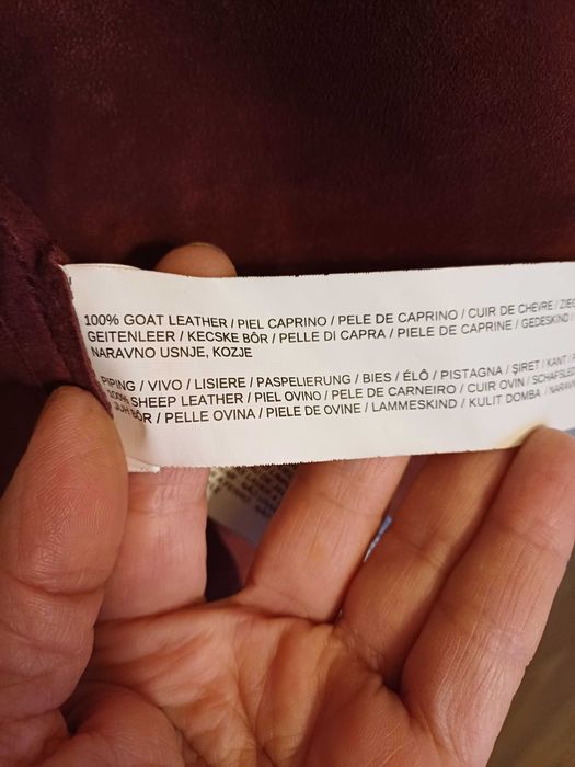 Jaketa piele intoarsa Mango