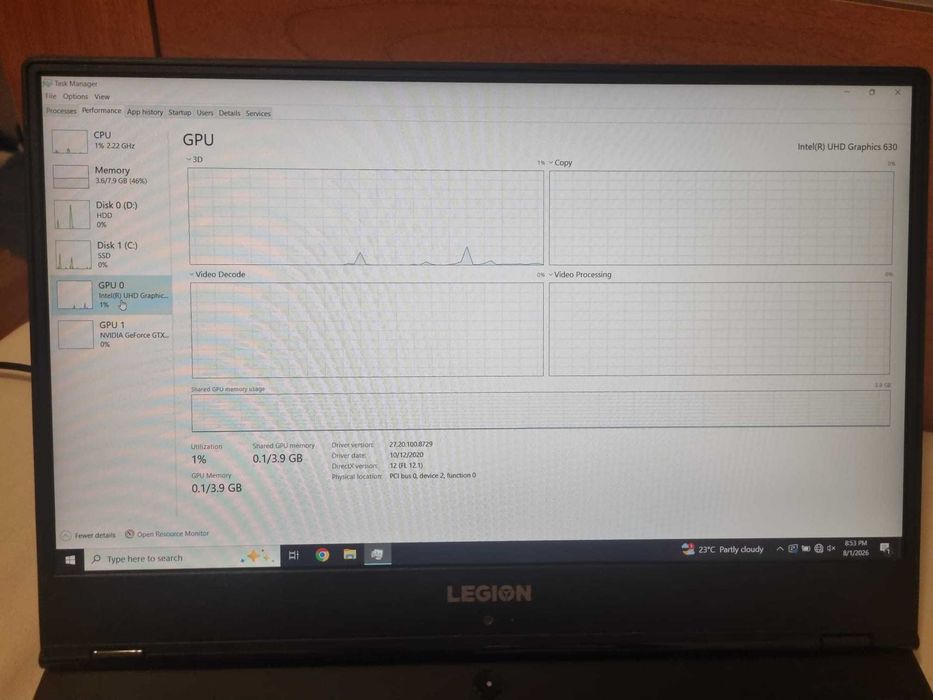 Lenovo Legion Y530-15ICH – i5-8300H / GTX 1060 6GB / 8GB RAM / SSD + HDD 1TB